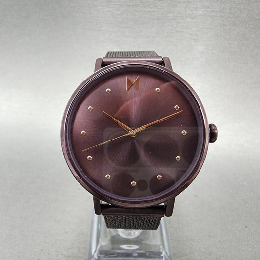 MVMT Dot Watch Women 36mm Purple Dial Purple Tone Round Mesh Band New Battery