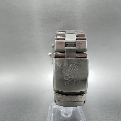 Raymond Weil W1 Chronograph Watch Men 38mm Black Dial Steel Date Round New Batt