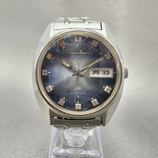Seiko Lord Matic Watch Men 36mm Blue Dial Silver Tone Daydate 56067231 PARTS0