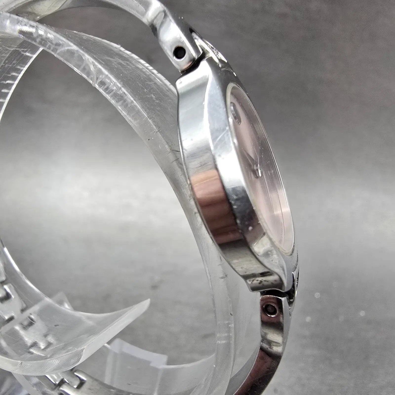 Movado Kara Watch Women 24m Pink Dial Steel Round 84-A1-1846 New Batt Diamond RQ3