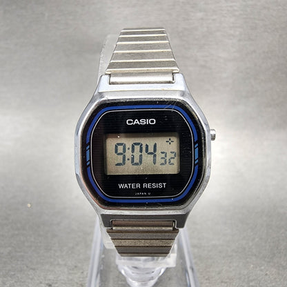 Casio L500 Watch Women 23mm Digital LCD Silver Tone Round Bracelet New Battery0
