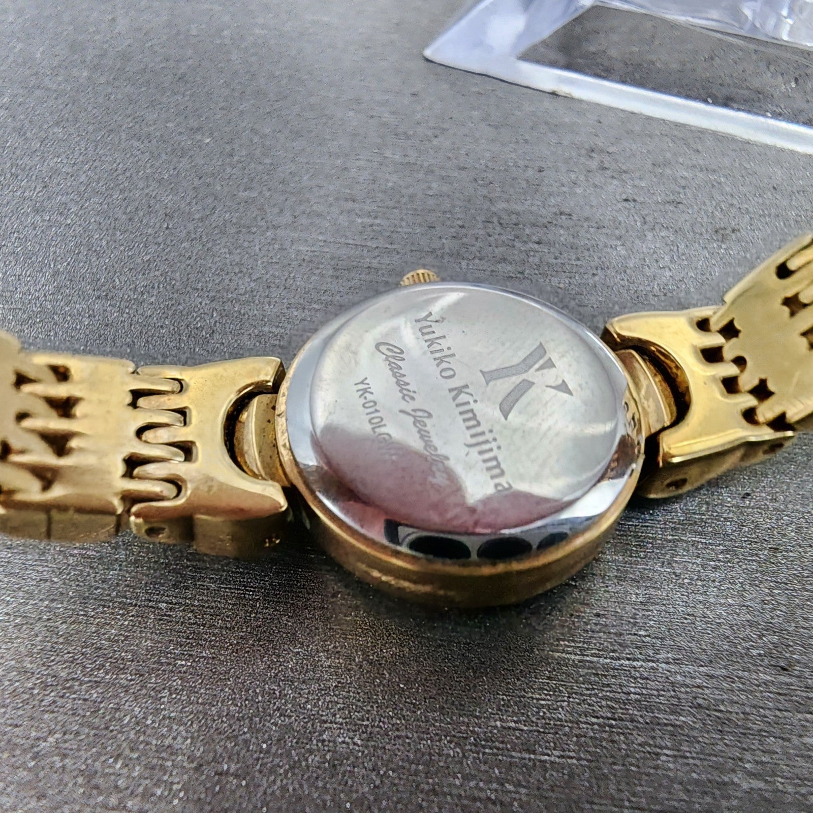 Yukiko KimiJima Emerald Watch Women 20mm MOP Dial Crysatl Bezel New Battery10