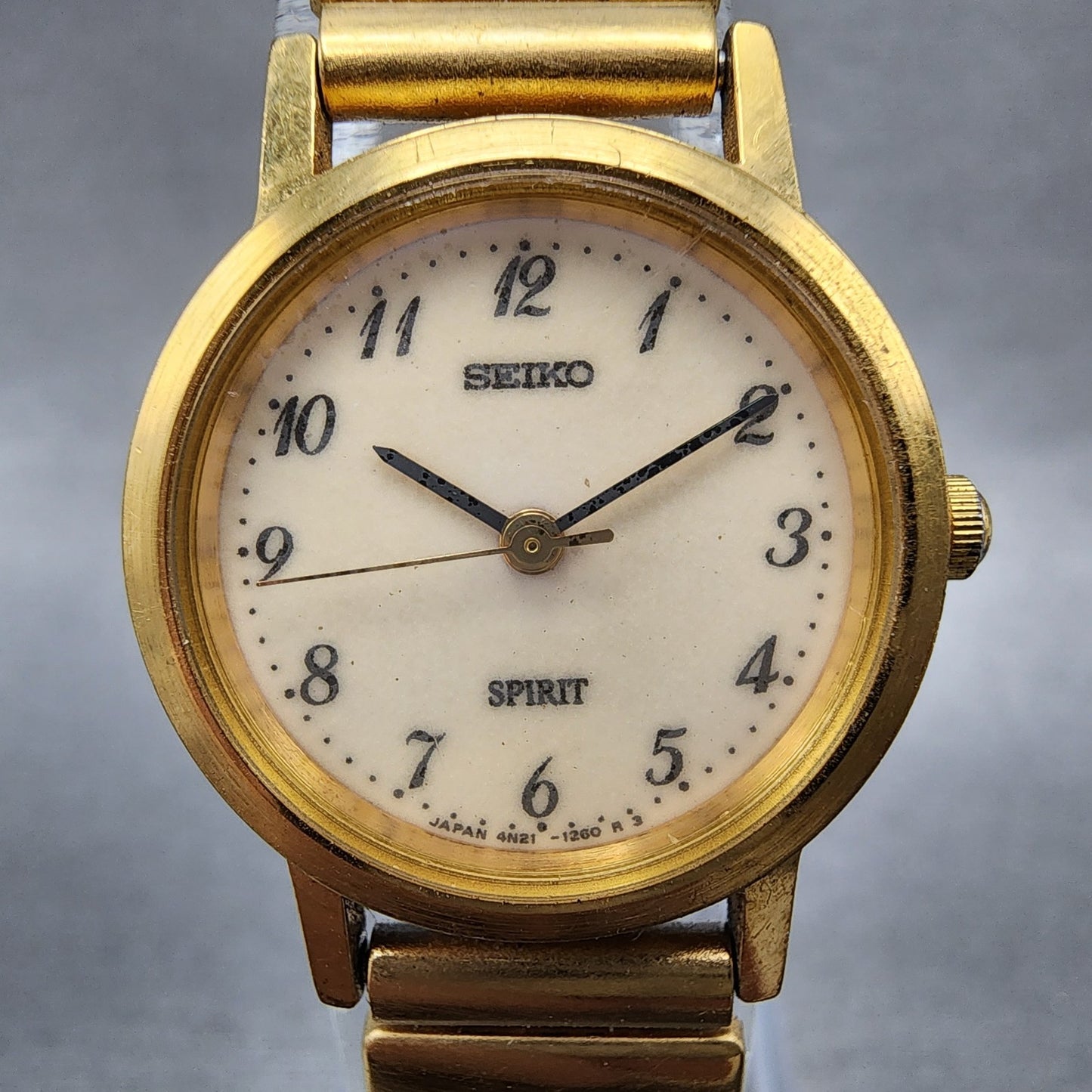 Seiko Spirit Watch Women 23mm Luminous Dial Gold Tone 4n210640 New Battery1