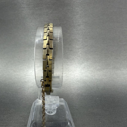 Seiko Watch Women 13mm Black Dial Gold Tone 13205339 New Battery VTG7