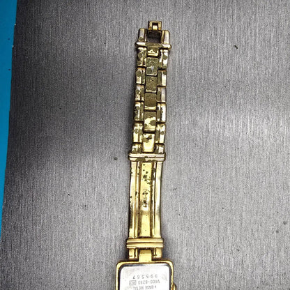 Seiko Watch Women 19mm Champagne Dial Gold Tone Square V400-6280 New Battery VTG10