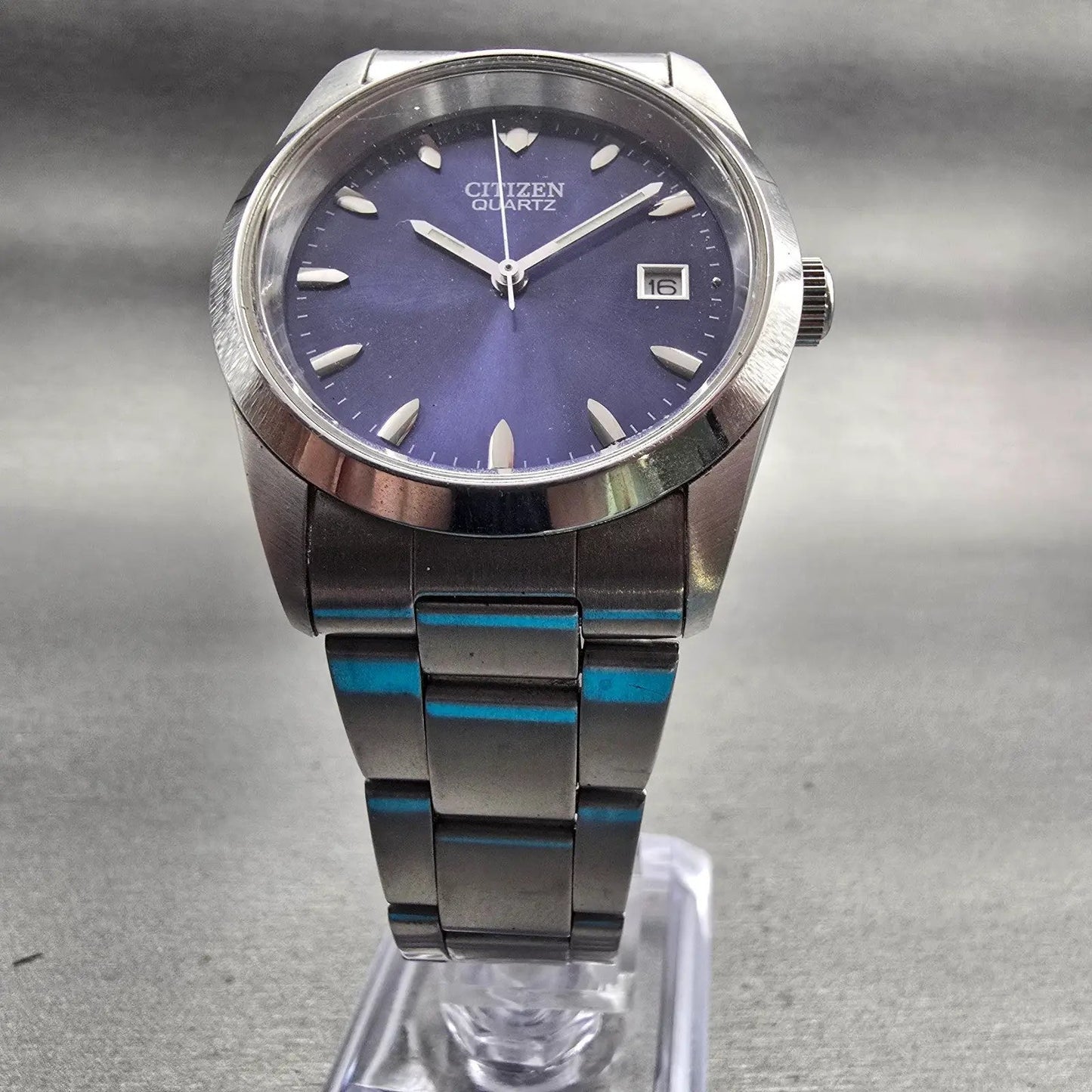 Citizen Watch Men 35mm Blue Dial Silver Tone Date Round 2610-S99400 New BatteryG5