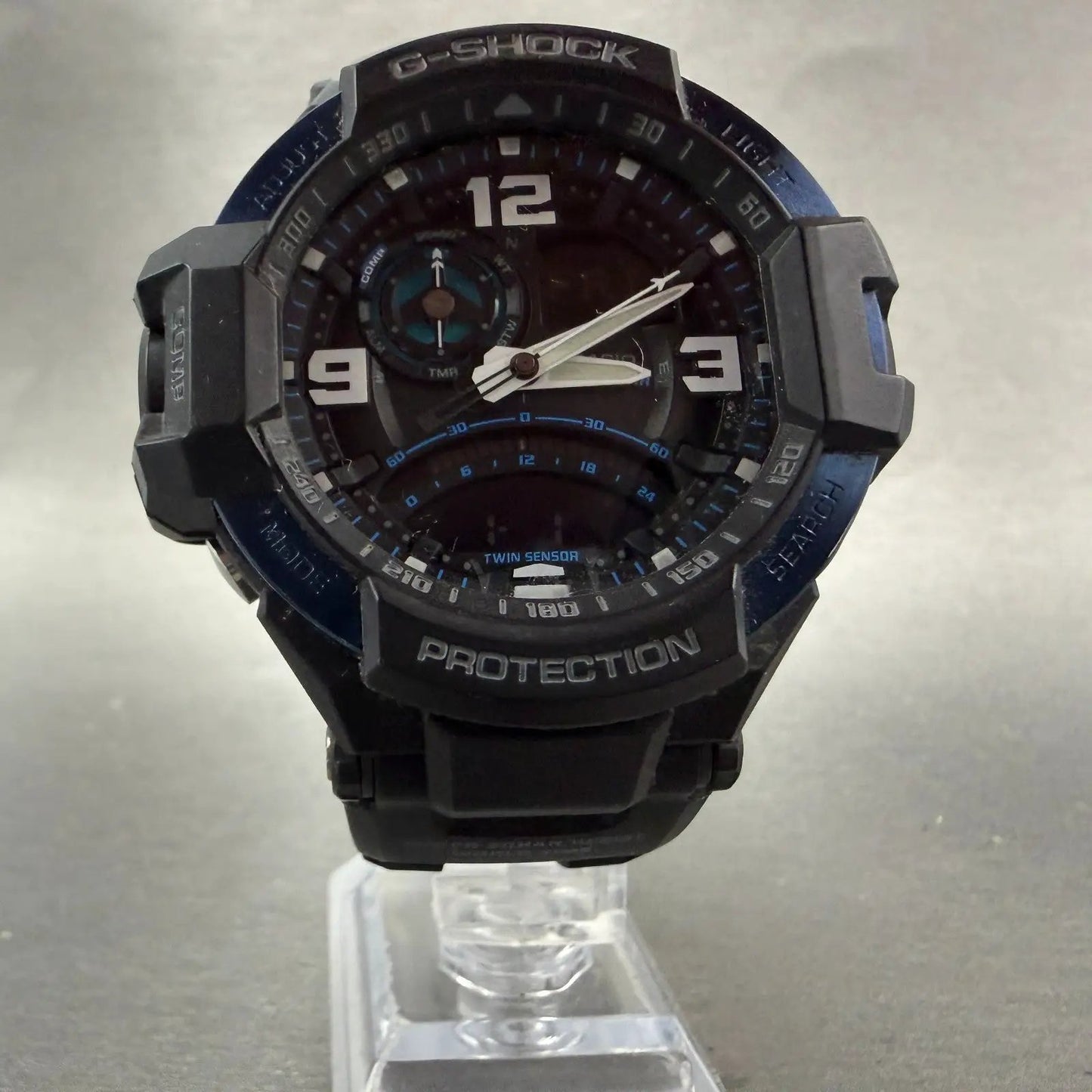 Casio G-Shock Gravity Master Watch Men 52mm Black Blue Analog Digital New Batt5