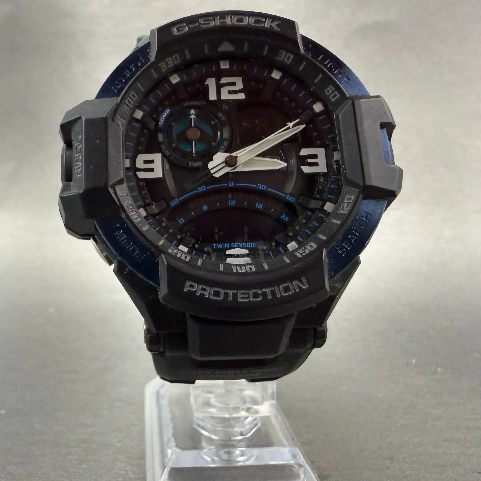 Casio G-Shock Gravity Master Watch Men 52mm Black Blue Analog Digital New Batt5