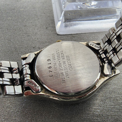 Seiko watch Women 24mm White Dial Two Tone Round V4011630 New Battery VTG9