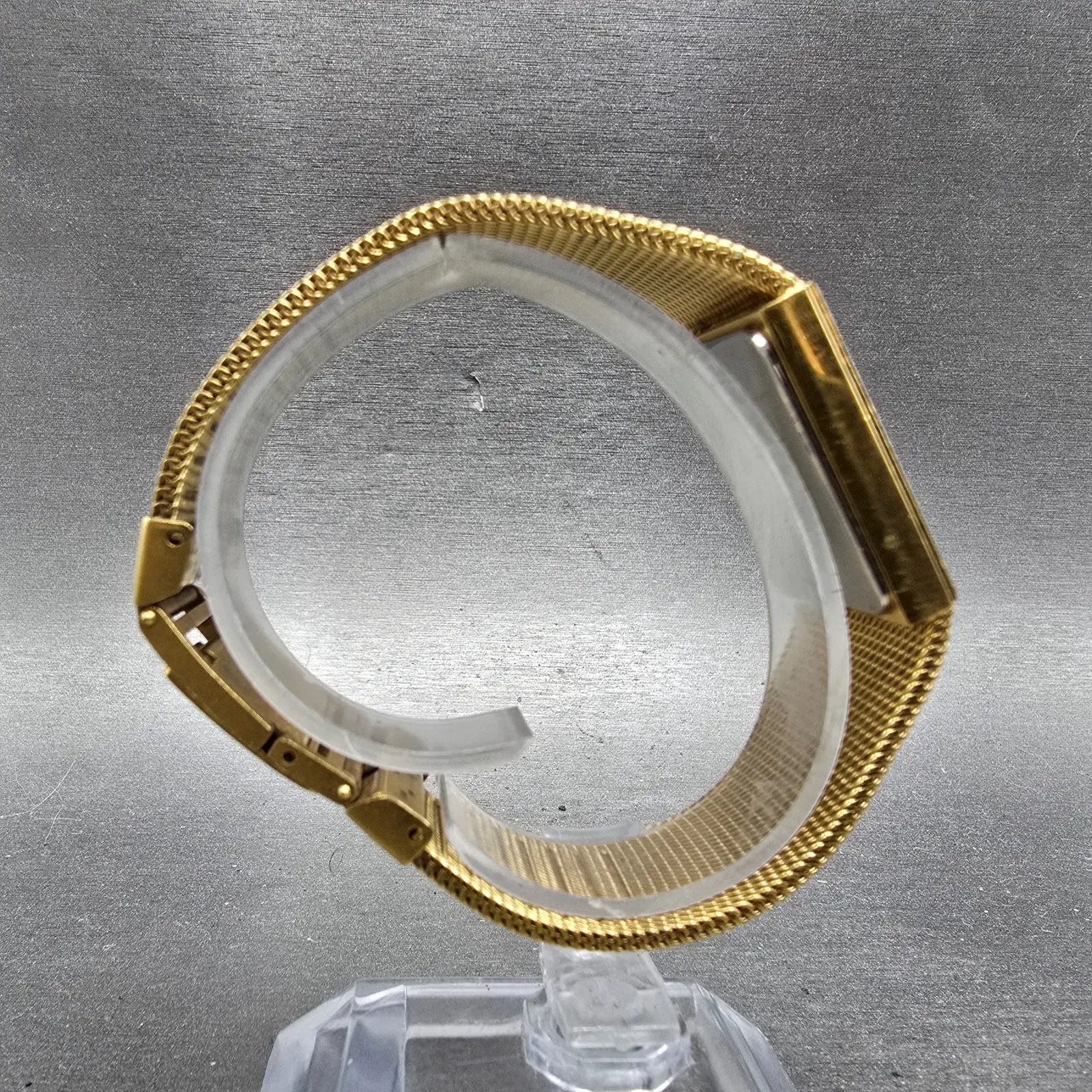 Wittnauer Watch Men 23mm Black Dial Gold Tone Rectangle SO2360 9782 New Battery8