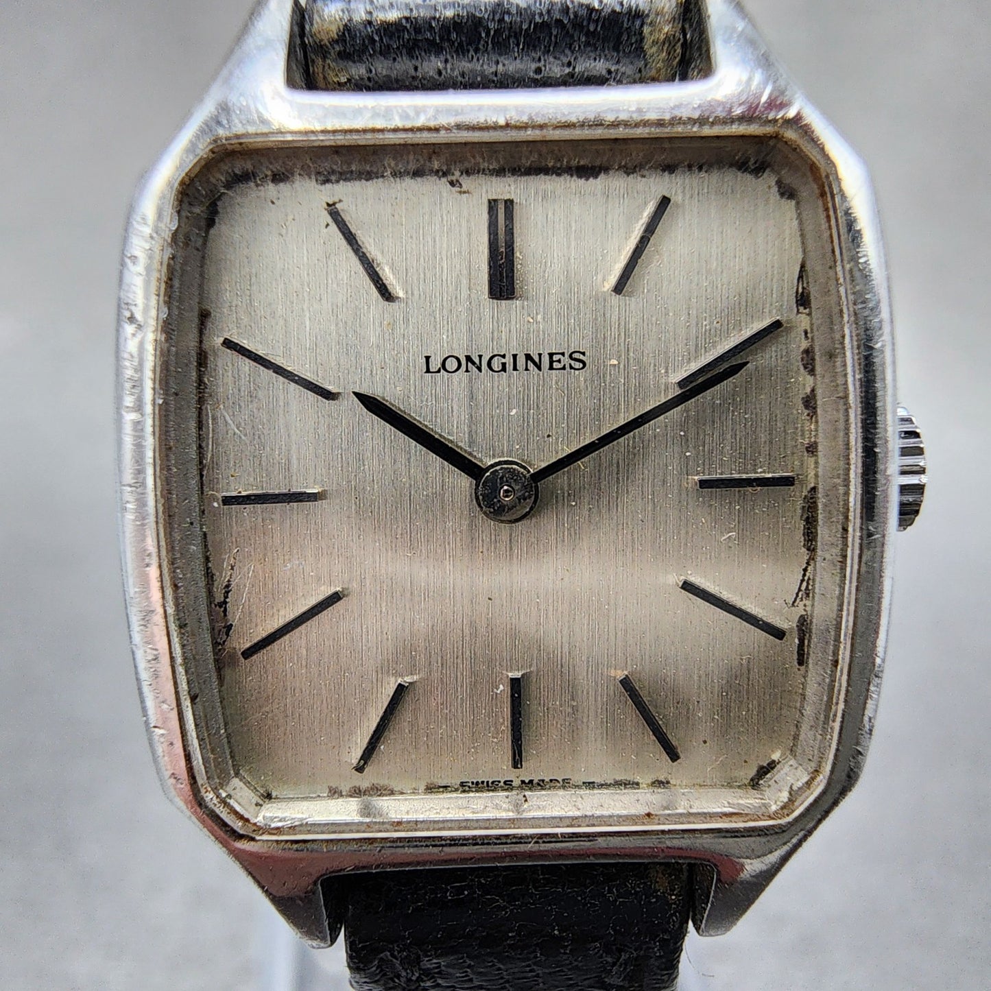 Longines Watch Women 20mm Silver Dial Silver Tone Rectangle Manual Wind Runs1