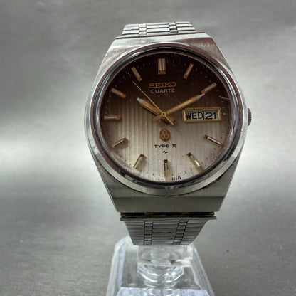Seiko Type II Watch Men 36mm Brown Dial Silver Tone Daydate 4623-8030 NewBattery5