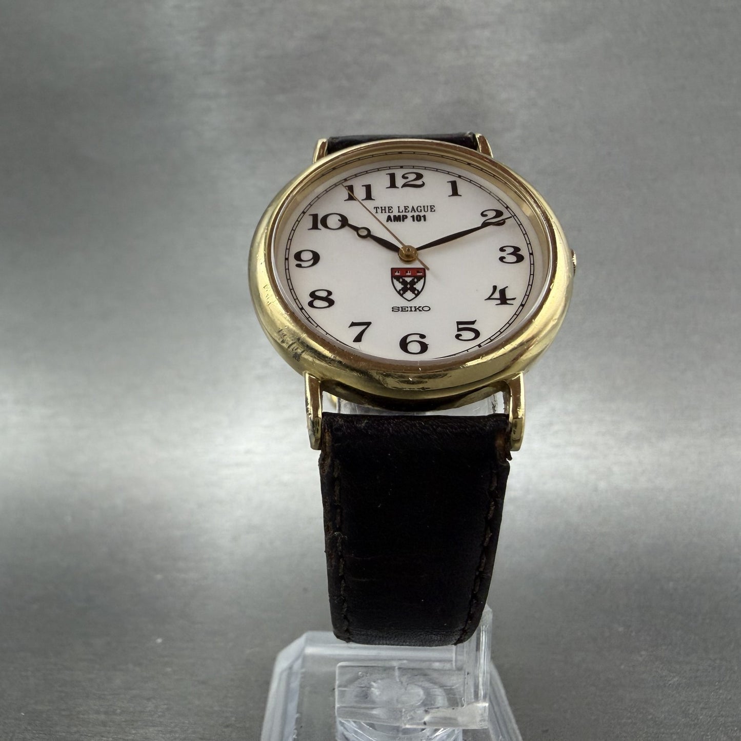 Seiko The League AMP 101 Watch Men 31mm White Dial Gold Tone 5p316190 New Batt5