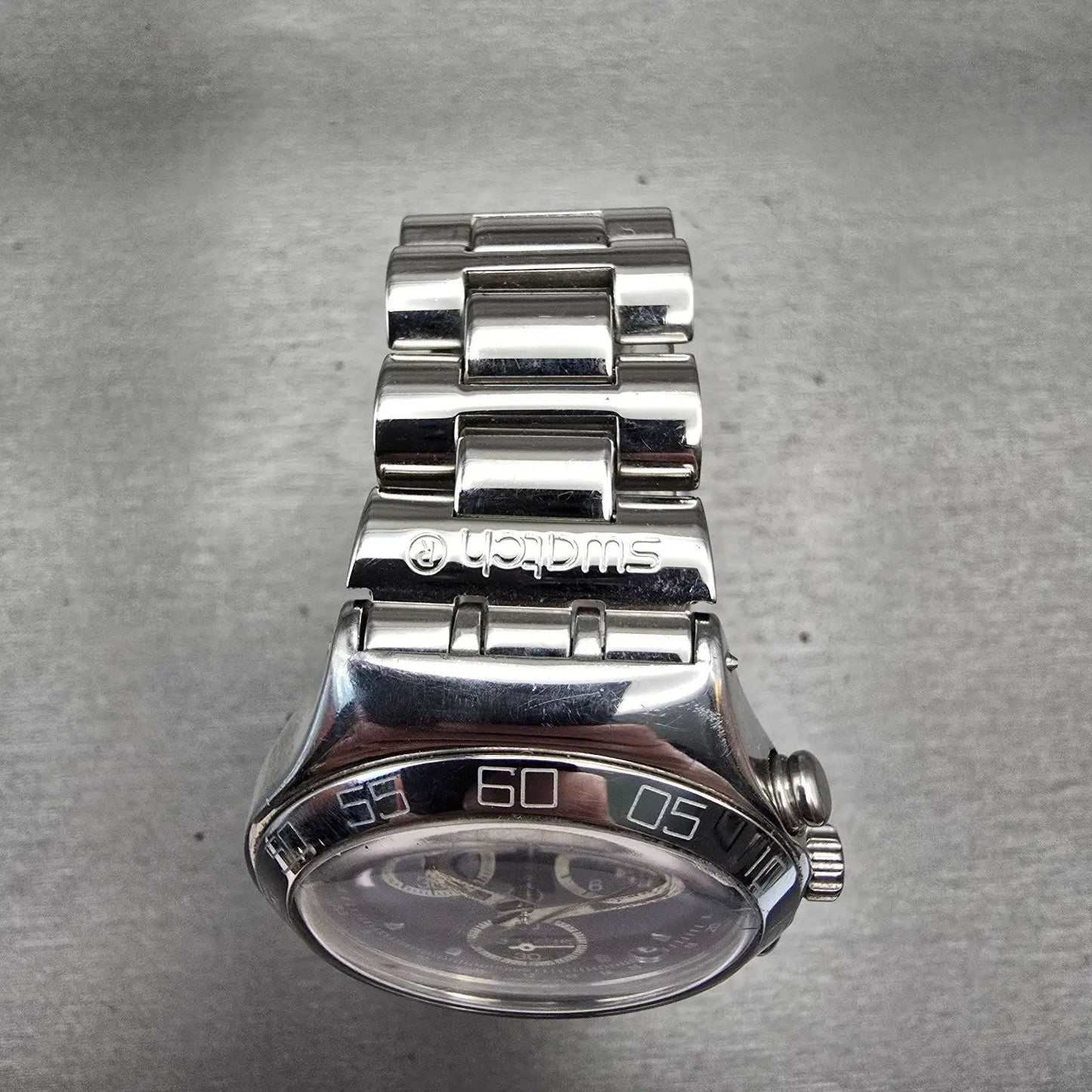 Swatch Irony Ciel Etoile Watch Men 40mm Blue Dial Silver Chrono YCS440 New Batt6