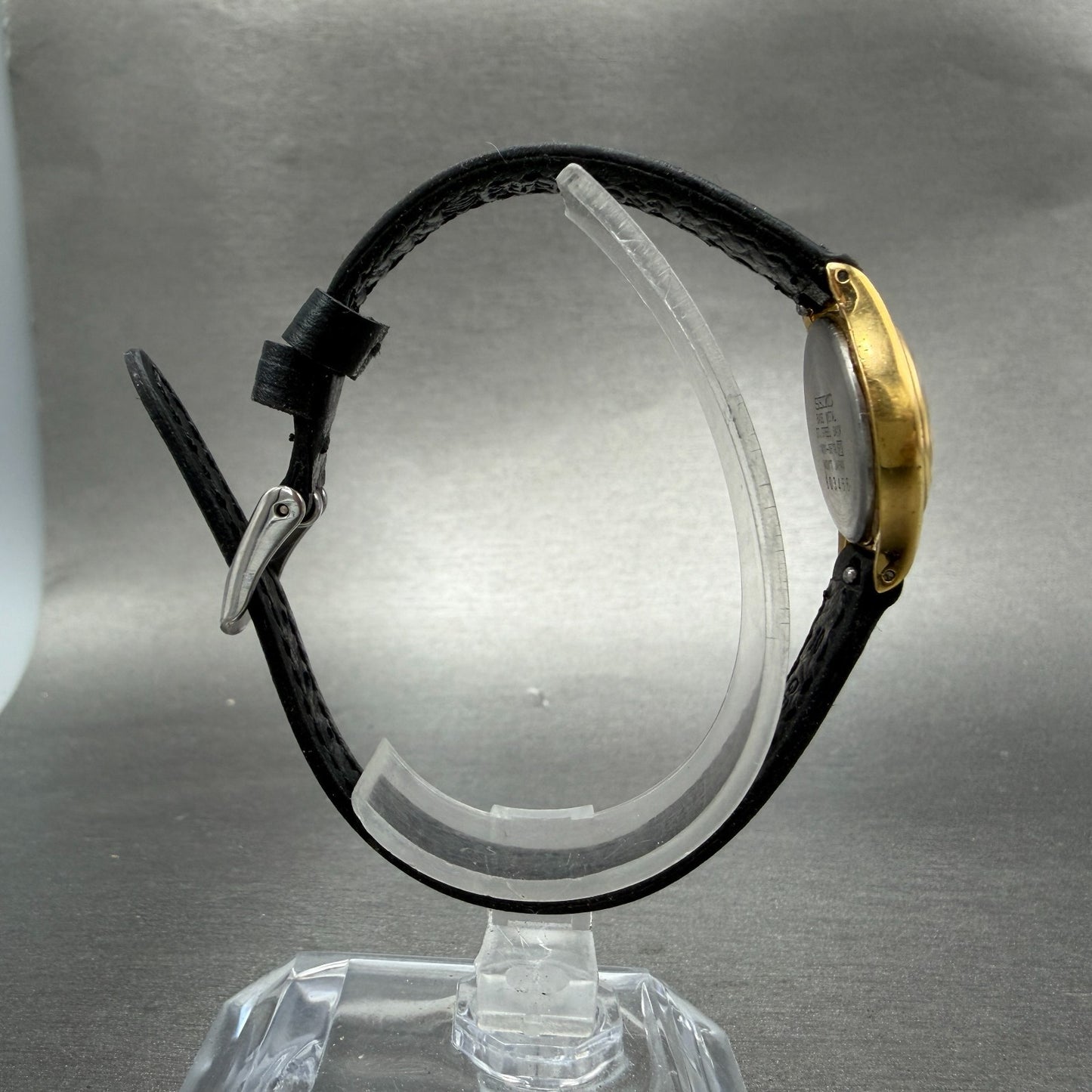 Seiko Watch Women 21mm Black Dial Gold Tone Round 1N01-0E19 New Battery Vintage19