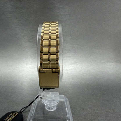 Seiko Watch Women  19mm Black Dial Gold Tone Round V4010099 New Batt NOS W/Box8
