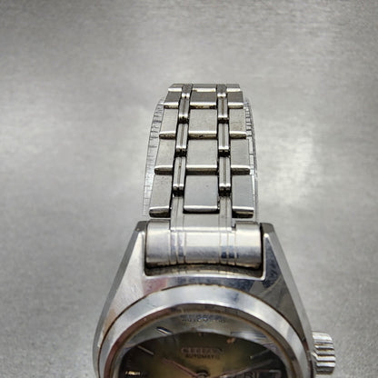 Citizen Automatic Watch Women 25mm Green Dial Steel Day date Round Runs VTG