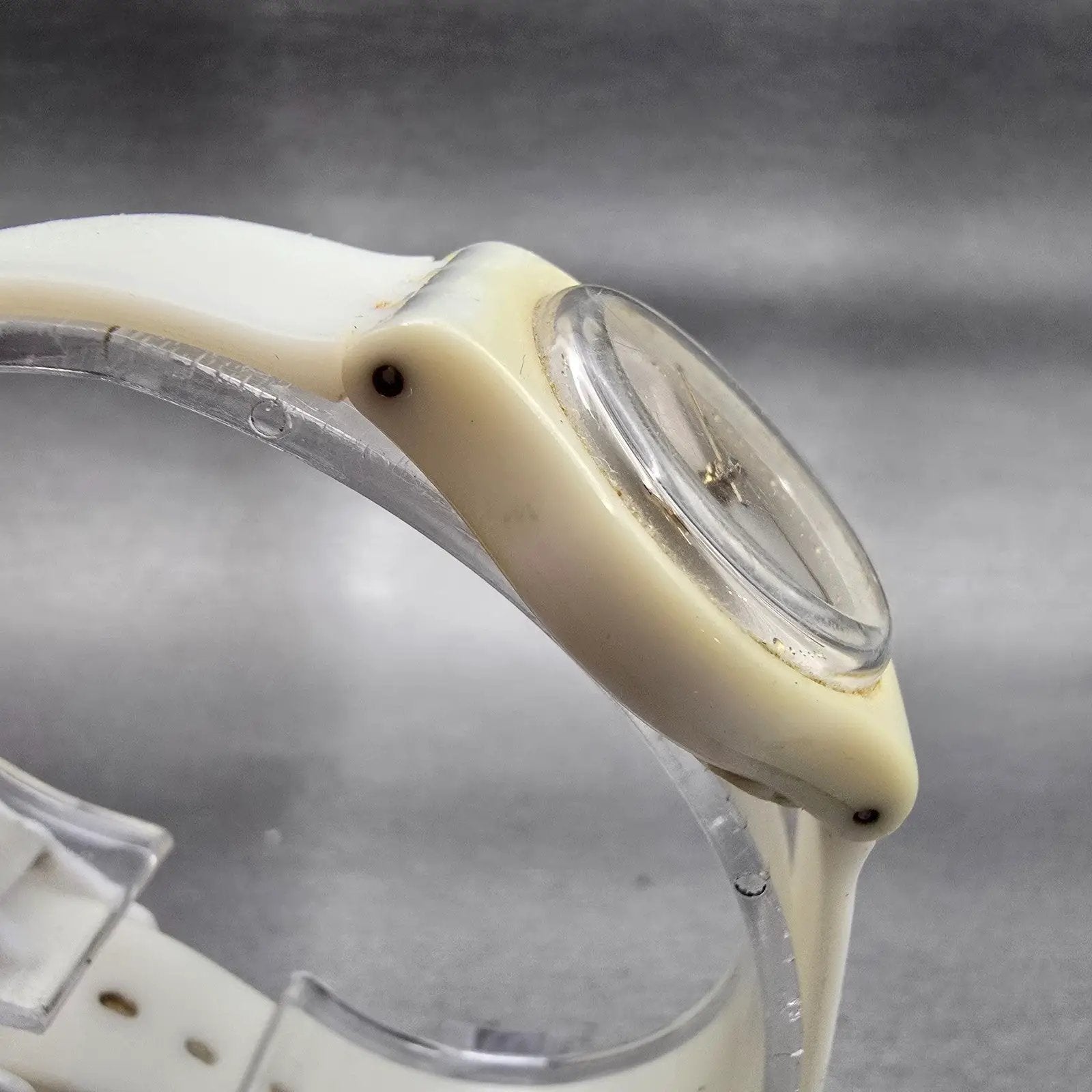 Swatch WHITE MOUSE Watch Women 25mm Silver Dial White Tone LW148 New Battery3