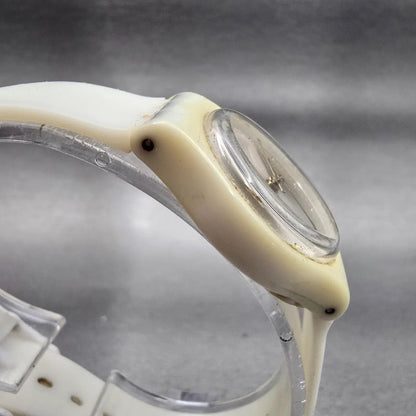 Swatch WHITE MOUSE Watch Women 25mm Silver Dial White Tone LW148 New Battery3