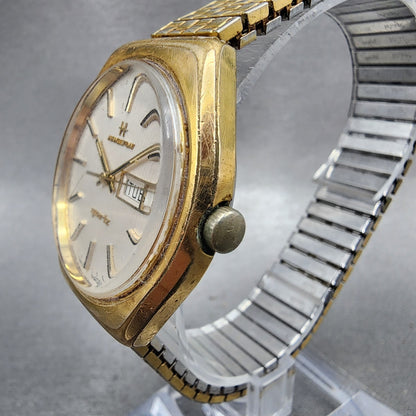 Hamilton Watch Men 37mm White Dial Gold Tone Daydate Round 70900614 New Battery2