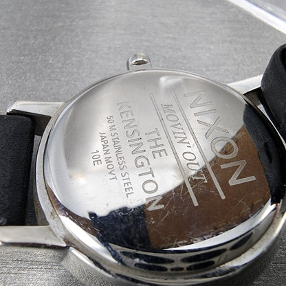 Nixon Kensington Watch Women 37mm Black Dial Silver Tone Round New Battery10