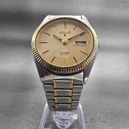 Seiko President Watch Men 35mm Gold Dial Daydate Alarm 5C23-7009 New Battery VTG5