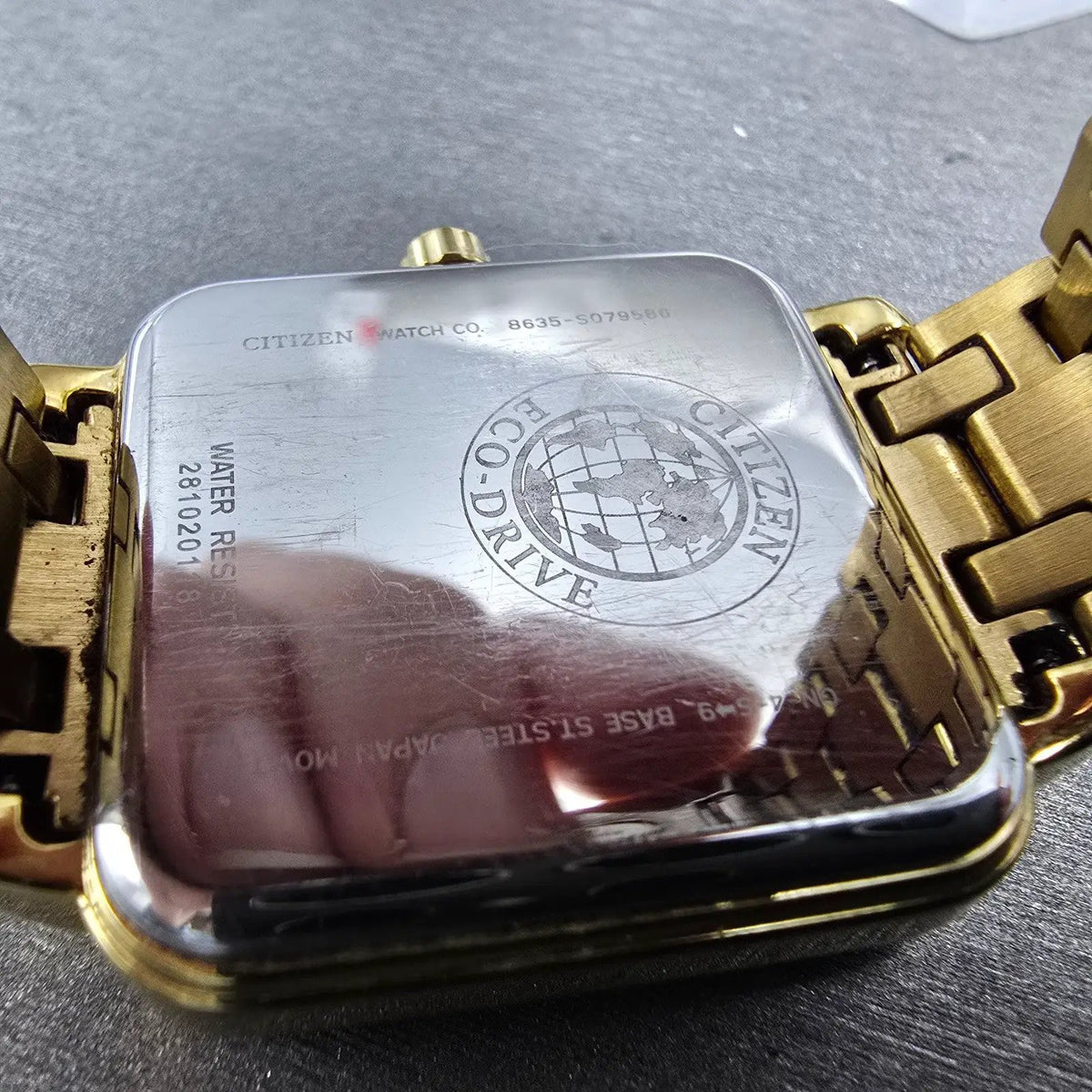 Citizen Eco-Drive Tank Watch Women 32mm MOP Dial Gold Daydate Crystal Works9