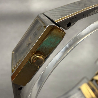 Seiko Watch Women 13mm Silver Dial Two Tone Rectangle 1E20-5109 Vintage New Batt2