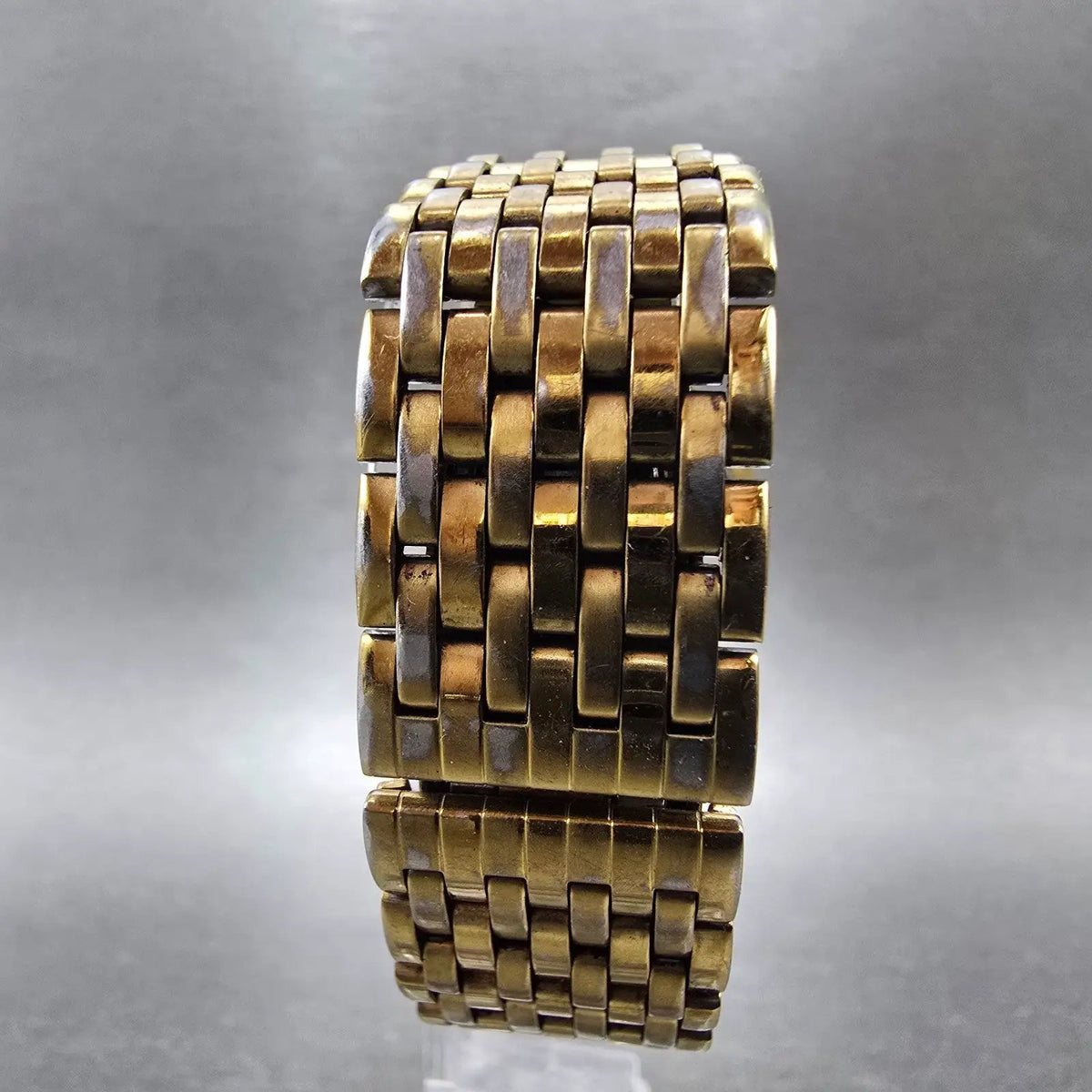 Seiko Watch Men 24mm Gold Dial Gold Tone Round Date 5Y39-6040 VTGPARTS8