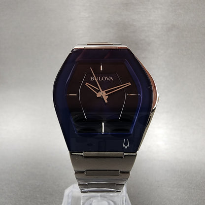 Bulova Futuro Watch Women 30mm Blue Dial Stainless Steel Tonneau 96L293 CHIPPED6