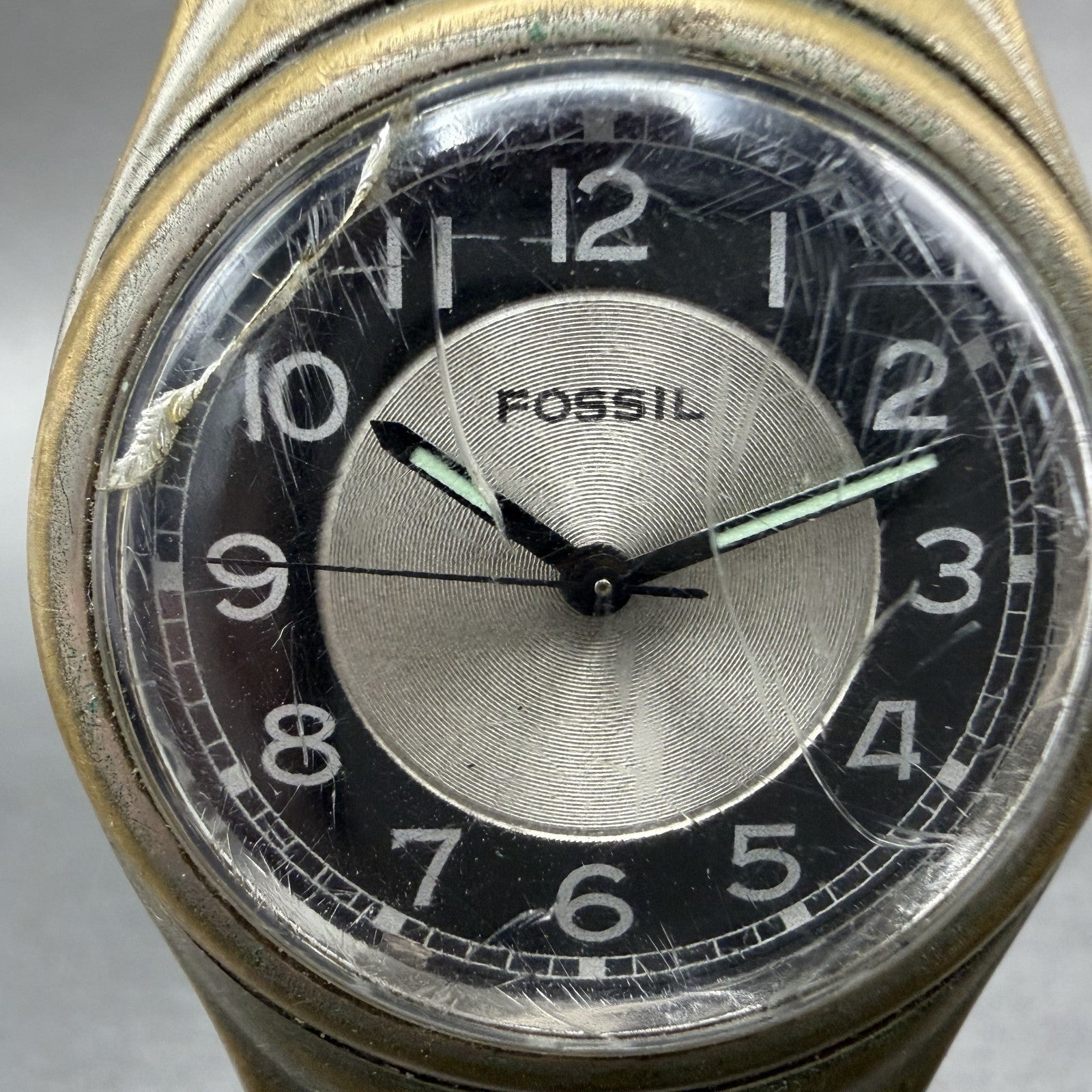 Fossil Watch Men 34mm Silver Dial Silver Tone Round JR-7517 New Battery1