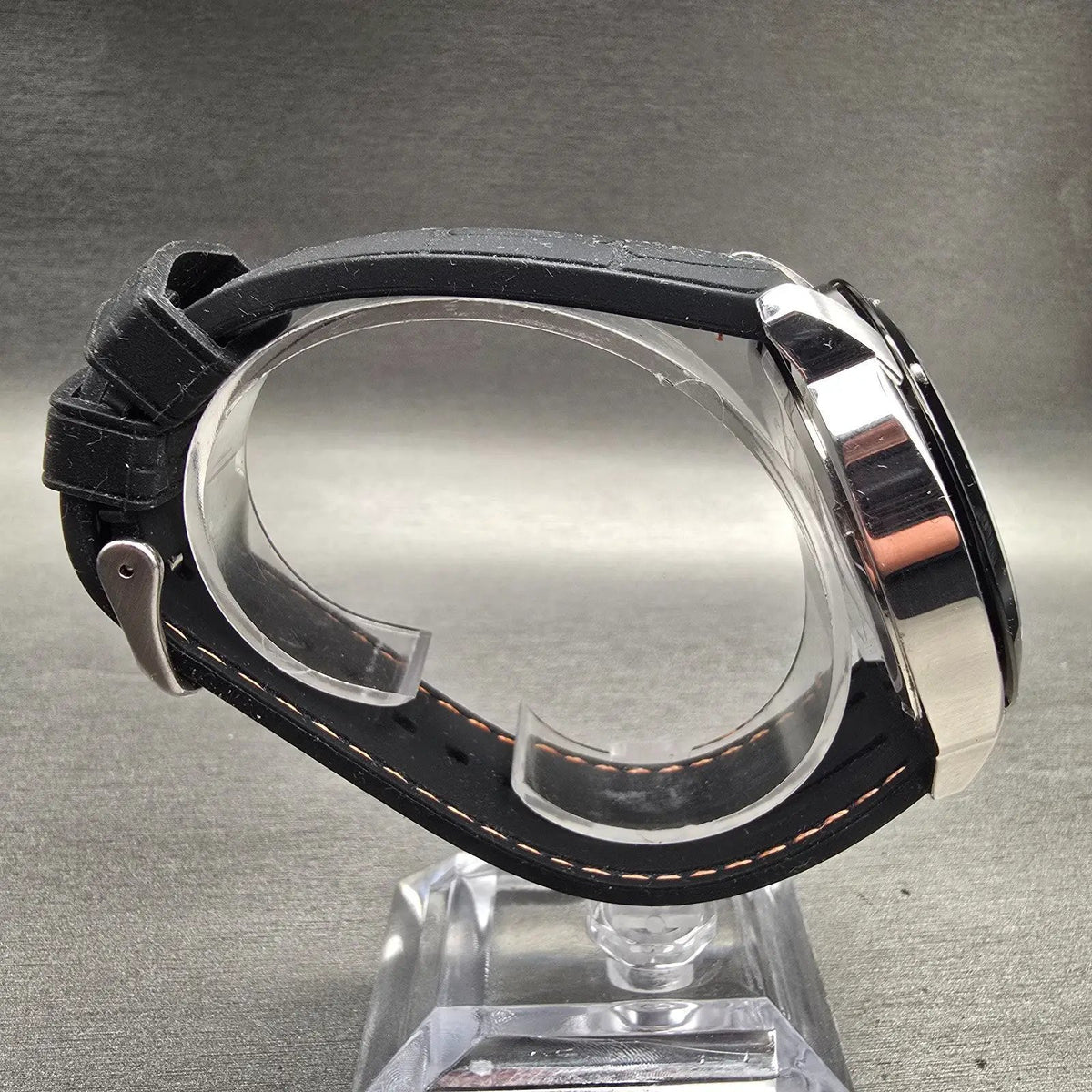 Pulsar Chronograph Watch Men 46mm Black Dial Silver Tone Date VD53-X112 New Batt8