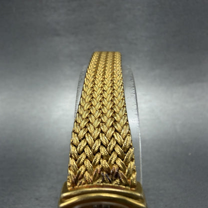 Elgin Watch Women 19mm Gold Dial Gold Tone Rectangle FK283 New Battery VTG4