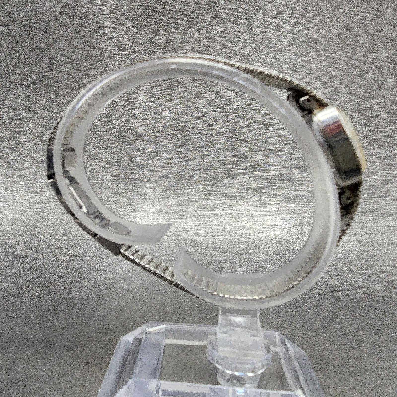 Seiko Watch Women 16mm Silver Dial Silver Tone Rectangle 115189 Manual Runs8
