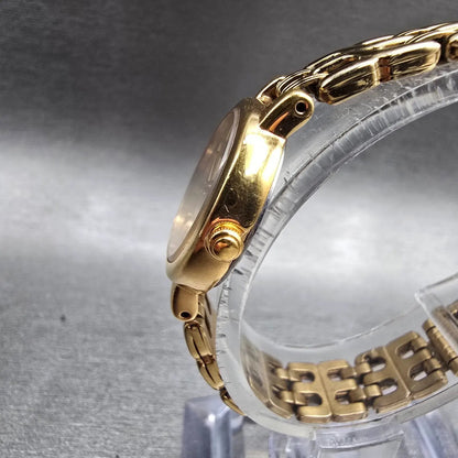 Seiko Watch Women 21mm Champagne Dial Gold Tone Round 1N00-1E09 New Battery JP22