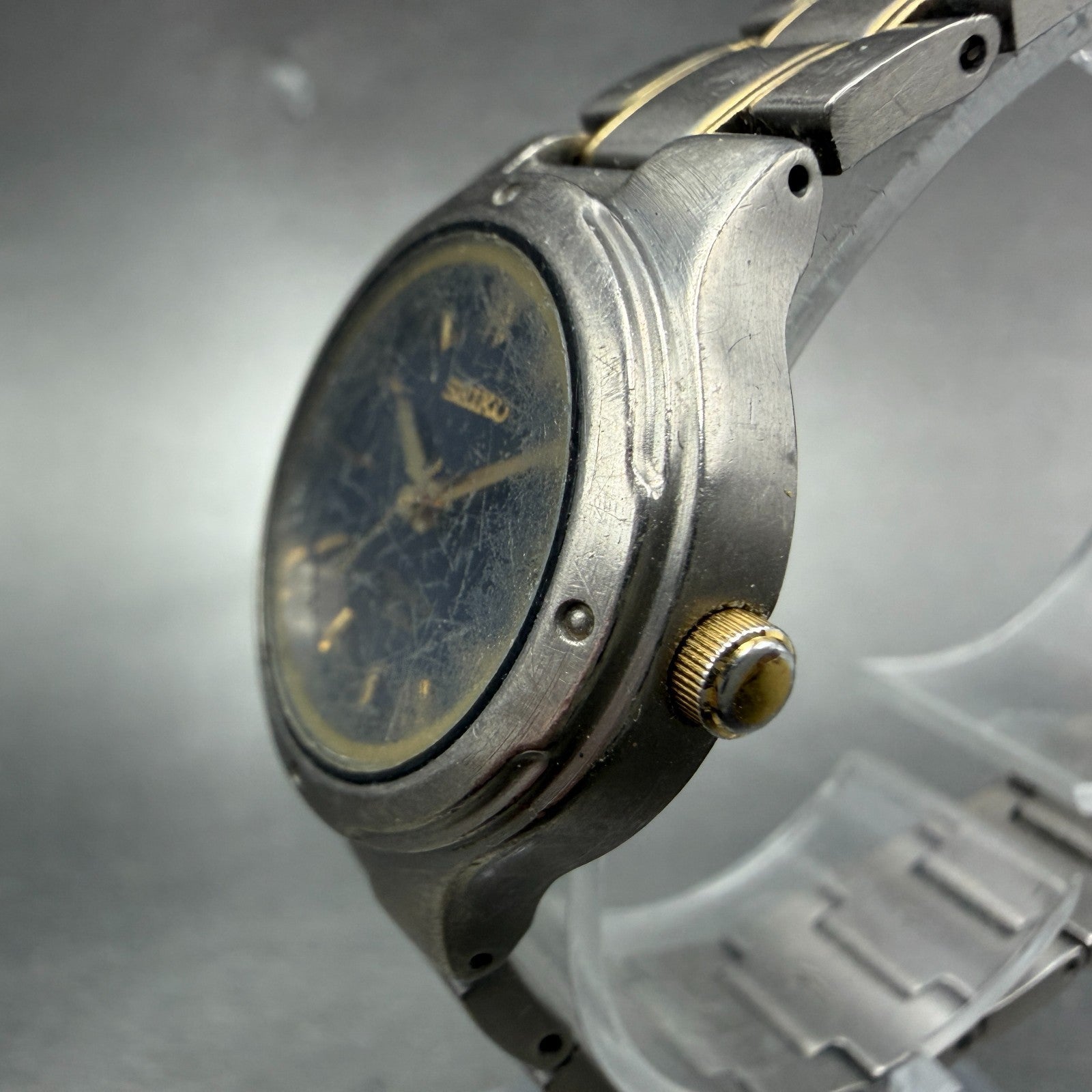 Seiko Watch Women 27mm Blue Dial Titanium Date Round 7N82-0BT0 New Battery2
