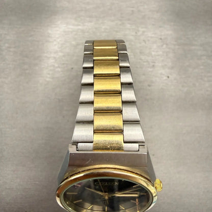 Citizen CQ Watch Men 34mm Black Dial Two Tone Daydate Round 6101-T15588 New Batt4