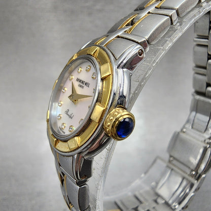 Raymond Weil Parsifal Watch Women 23mm MOP Dial Two Tone 9640 New Battery