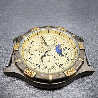 Seiko Alba Field Gear Watch Men 35mm Cream Dial Two Tone Daydate Month Day night3