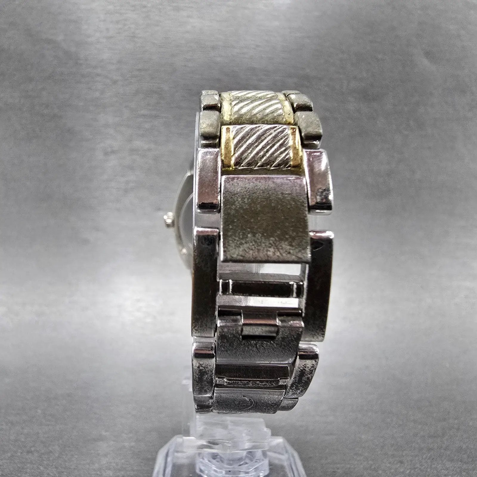 Ecclissi Watch Women 28mm White Dial Two Tone Sterling Silver 33035 New Battery9