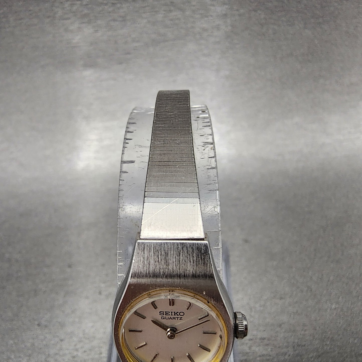 Seiko Watch Women 16mm White Dial Silver Tone Round 54200029 New Battery VTG5