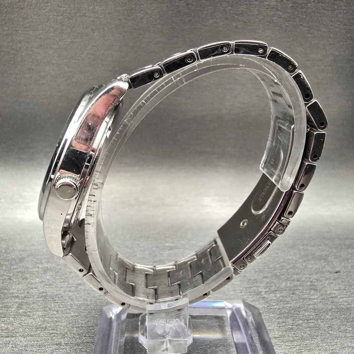 Seiko Alba Watch Men 36mm White Dial Silver Tone Date Round VJ42-KDG0 New Batt6