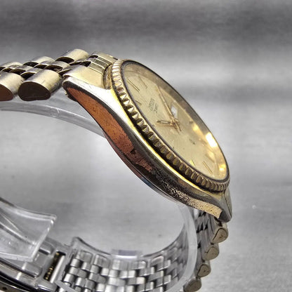 Citizen CQ President Watch Men 34mm Champagne Dial Gold Tone Daydate New Battery3