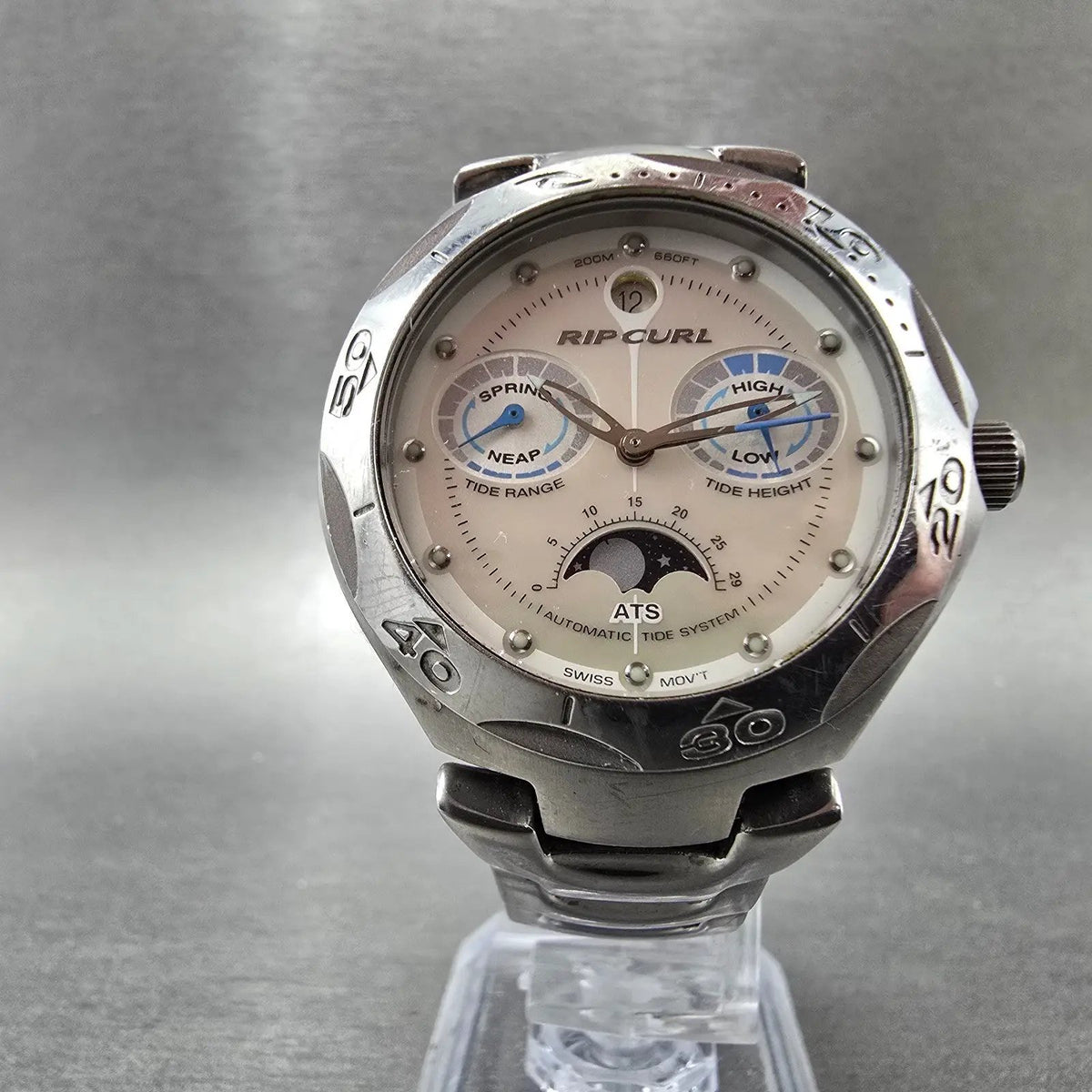 Ripcurl Pacific Tidemaster Watch Women 36mm MOP Dial Silver Moon Phase READ!!!!!6