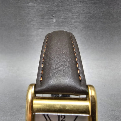 Coach Tank Watch Men 25mm Silver Dial Gold Tone Date Rectangle W503A New Battery4
