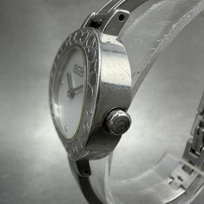 Coach Watch Women 27mm White Dial Silver Tone Round Bangle New Battery2