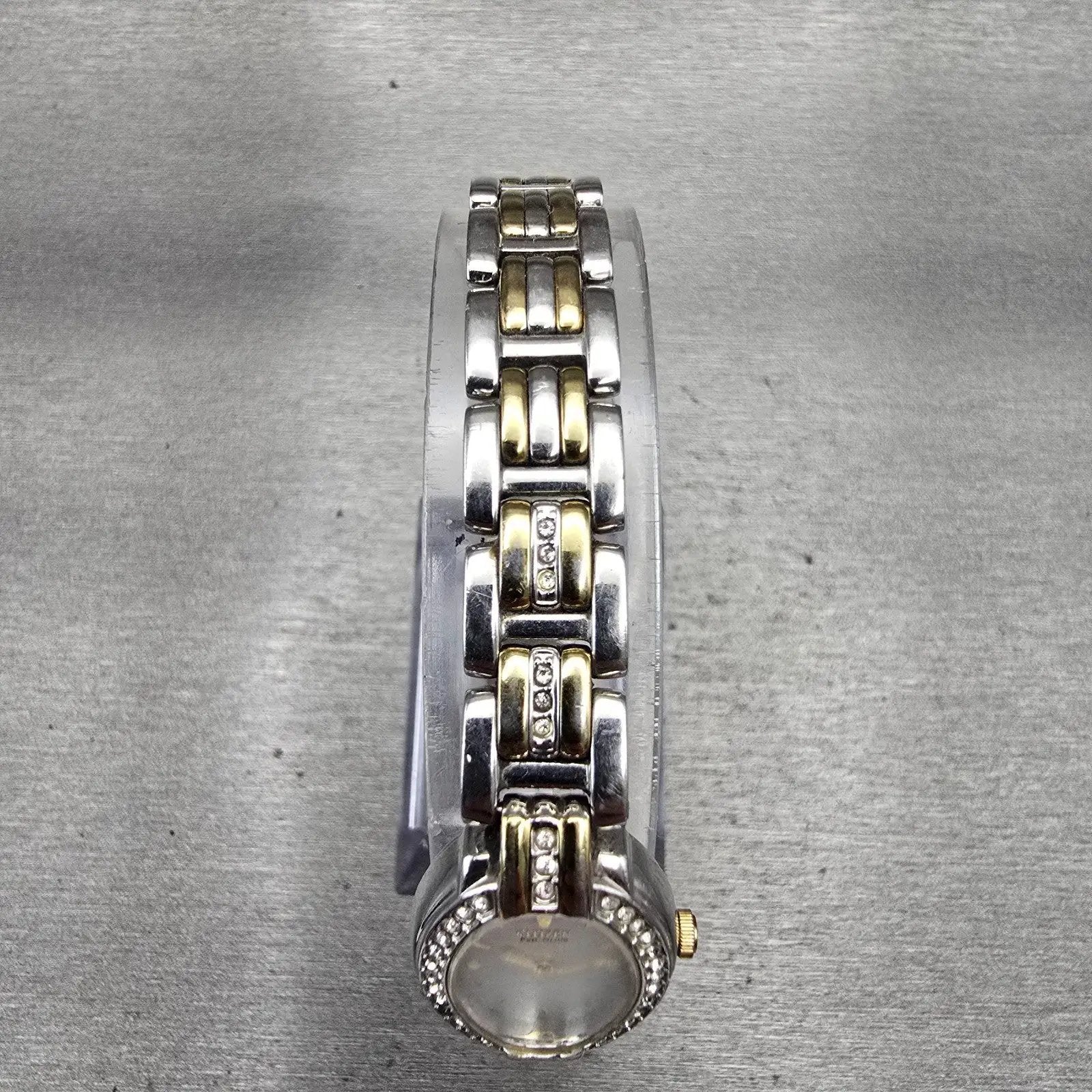 Citizen Eco-Drive Watch Women 17mm MOP Dial Silver Tone Gemmed B023-S039214 Runs4