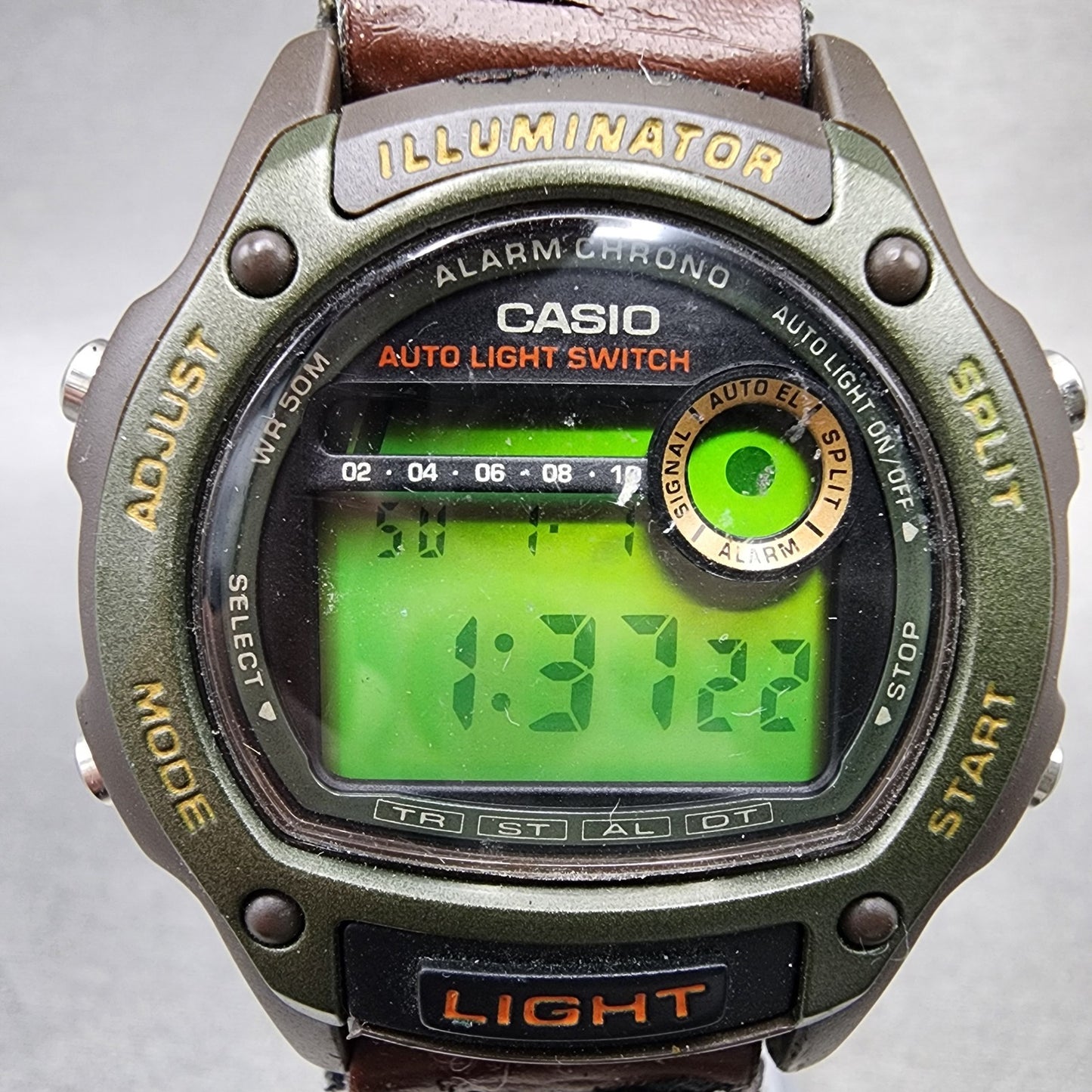 Casio Illuminator Watch Men 37mm Digital Brown Alarm Chronograph New Battery1