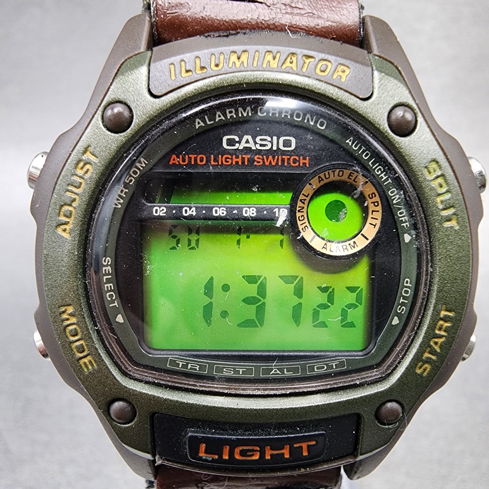 Casio Illuminator Watch Men 37mm Digital Brown Alarm Chronograph New Battery1