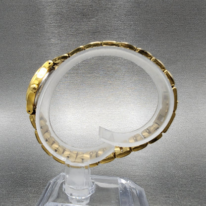 Seiko Watch Women 21mm Black Dial Gold Tone Round V4011111 New Battery6